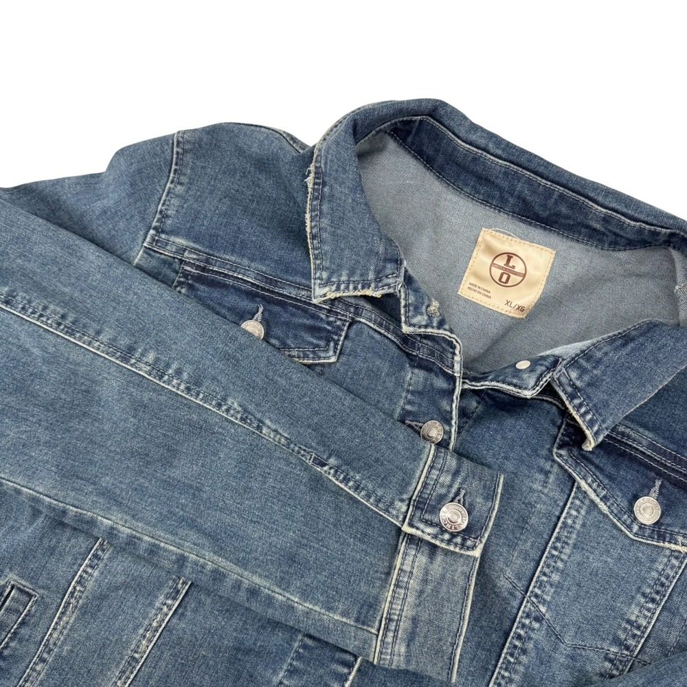 Lincoln Outfitters Denim Jacket Womens XL Blue Medium Wash Stretch Trucker - Picture 3 of 12